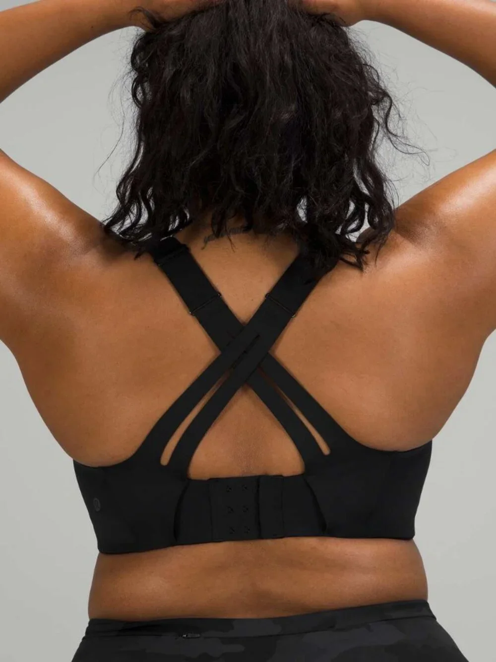 Lululemon AirSupport Bra High Support, C-DDD Cups Black / Asphalt Grey (36DD)